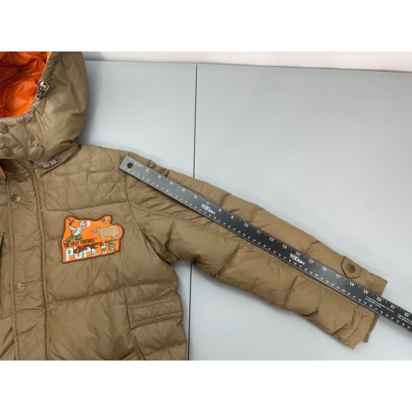 Popeye Jacket King Features Syndicate Puffer Down Embroidered Kids Tan Youth L - Picture 14 of 15